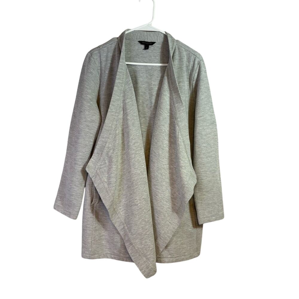 Banana Republic Gray Open Front Women's Cardigan Sweater Size Large Bin2